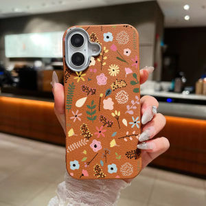 INS Flowers Leaf Daisy PU Leather Case for Realme 15T 15 Pro 12 13 12X 16 Pro+ C11 C15 C85 Pro C71 Light Thin Retro Simple Shockproof Cover