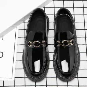 ALVIN New Fashion Loafers Shoes For Men Slip On Shoes Black Leather Shoes Korea School Shoes For Men