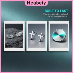 Heabety 3/4Pcs Punk Earrings Set for Women with Vintage Style Pink Zircon Wing Cross Star Design
