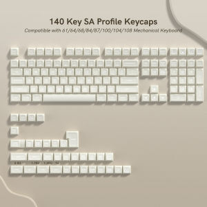 Wopier 142 Phím SA Hồ Sơ Ngọc Trắng Mờ Keycaps Hải Quan Nhuộm Sub Key Mũ Cho 61/64/68/84/87/100/104/108 công tắc Cherry MX Bàn phím cơ chơi game