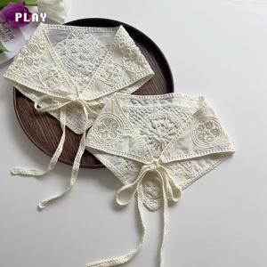 Phụ nữ hoa rỗng hairband dệt kim khăn tam giác ngọt ngào Băng đô co giãn khăn xếp xuân hè Phụ kiện tóc