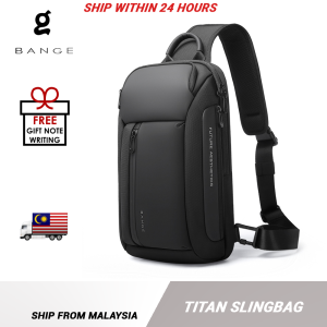 Bange Titan Sling BagWater-Resistant and Multi Compartment Crossbody Mens Bag Fashion Chest Pack (11inch iPad)