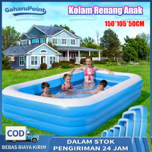 Kolam renang anak anak 1.5 meter Rectangular Jumbo Biru -kolam renang anak jumbo 150*105*50cm kotak polos 150 cm - kolam kotak polos - kolam 1.5m-Jumbo Besar Mandi Bola Murah Inflatable Swimming Pool For Kids- Kolam Renang Anak -Kolam Renang Karet