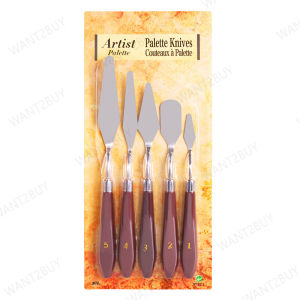 UMI 5pcs Set Stainless Steel Artist Oil Paint Wood Palette Knife Painting Knife Spatula Scraper Pisau Seni Painting Tools