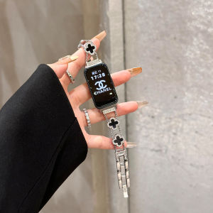 Four-leaf Clover Strap For Huawei Band 10 Band 9 Band 8 Smartwatch Stainless Steel Bracelet Link Jewelry Women Wristband