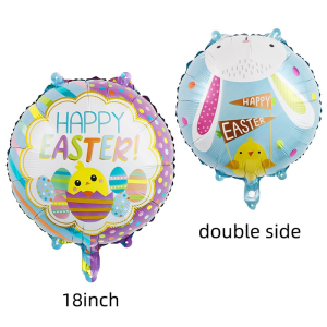 Balon Foil Tema Hari Paskah Telur Kelinci Karakter Bunny Putih Happy Easter Egg Rabbit Dekorasi Paskah