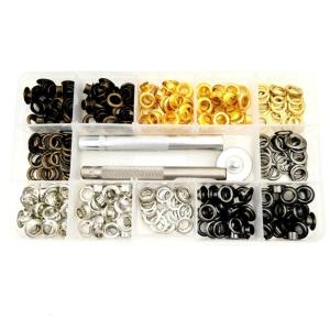 200pcs 6mm kim loại dây giày với công cụ 4 màu dây giày grommets bạt dây giày với Grommet dụng cụ đính cho da thủ công