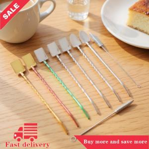 [COD] Stainless Steel Mix Drinking Spoon Straws Creative Ice Cream Kitchen Utensil Barware Shovel Spoon Shaped Straws