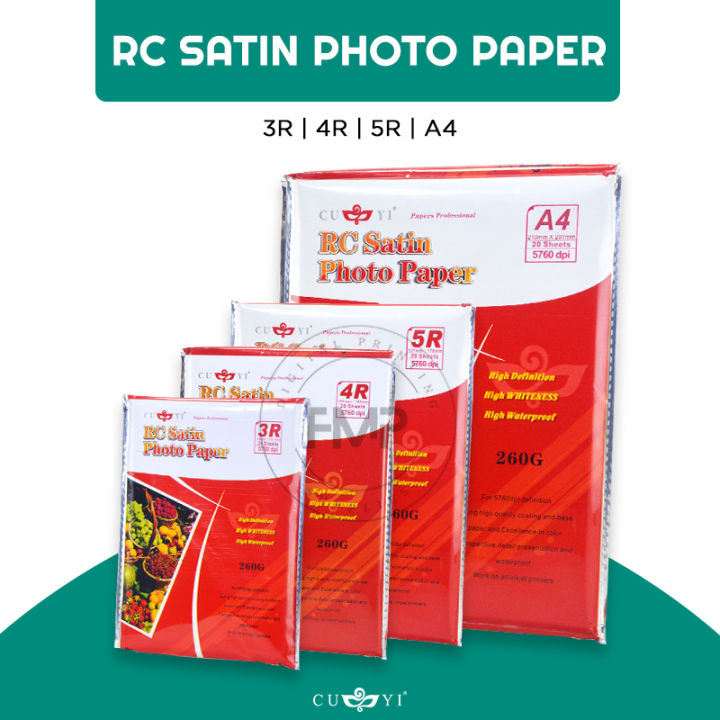 FMP CUYI RC Satin Photo Paper , Resin Coated Inkjet Photo Paper 260gsm