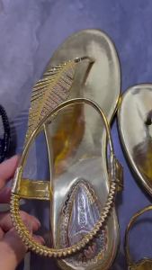 [Free Shipping] In stock 2026 summer new style elastic strap rhinestone elegant low-heel large size unique womens sandals
