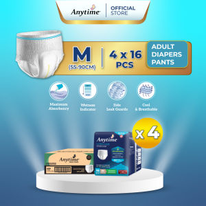 Anytime Adult Diaper Pull Up Pants Mega Value Pack Carton Size M/L/XL/XXL (Anti-Bacterial Ultra Care)