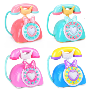Plastic Role Playing Telephone Toy Girls Toy Phone Child Electronic Phone for Children with Multifunctional Features