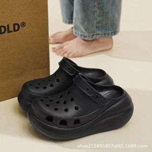 [Free Shipping] Cross Clogs EVA Odor-Resistant Womens Height-Increasing Shoes Womens Outdoor Wear Thick-Soled Classic Puffy Style New Design.