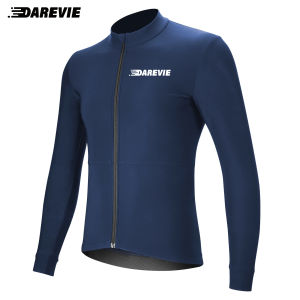 DAREVIE Mens Thermal Cycling Jersey Winter Fleece Cycling Jersey Long Sleeve Soft Warm Brushed Breathable Bicycle Clothing