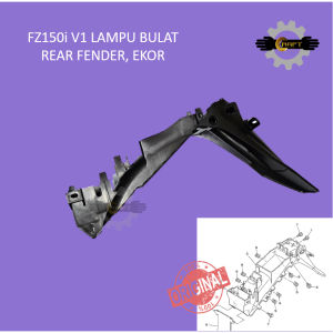 YAMAHA FZ150i OLD MODEL REAR FENDER 3C1-F1611-00 FENDER BELAKANG REAR MUD GUARD MANGAT BELAKANG