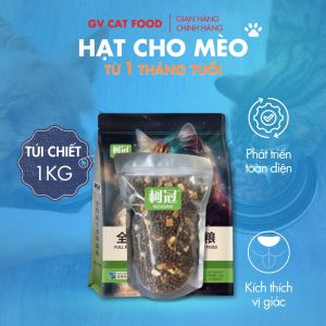 GV Cat Food Hạt Thức Ăn Dành Cho Mèo Siêu Dinh Dưỡng - Túi Chiết 1kg - Trộn thịt gà tôm cá trích
