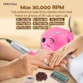 Electric Nail Drill File Professional E-File 30000RPM Tools for Acrylics Nails Natural Nails with Foot Pedal Ideal for Hands and Feet at Home use Nail Salon (White). 
