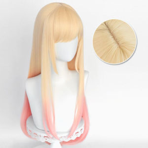ของมาใหม่！วิกผมยาวตรงย์อนิเมะ คอสเพลย์อ ขนาด 70 ซม My Dress-Up Darling Marin Kitagawa สีเหลือง Cosplay