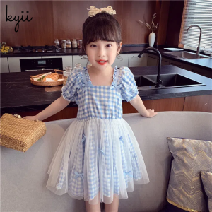 KYII Girl Dress New Summer Baby Chic Children Square Neck Dress kyii0032