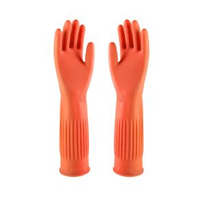 Sarung Tangan Karet Tebal Anti Air 45cm Sarung Tangan Cuci Piring Panjang Anti Selip Household Gloves