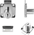 4 Pack Cabinet Drawer Locks with Keys, Keyed Alike Furniture Locker Lock, 3/4" 20mm Cylinder Cam Drawer Locks Chrome-Finish Zinc Alloy, Security cam Drawer Lock for Wardrobe Dresser Mailbox. 