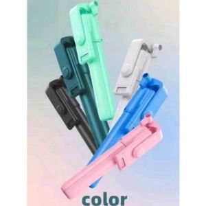 Tongsis Tripod R1-S LED MACARON Selfie Stick Bluetooth Dengan remote control / Tripod Hp Multifungsi Led Flash