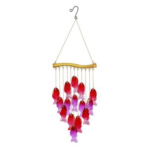 UMBRAULI Creative Fish Shaped Wind Chime Shell Crafts Sun Catcher Home Decor Colorful Hanging Ornament Courtyard