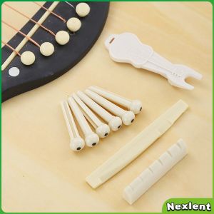 Nexlent Guitar Saddle and Slotted Nut for 6 Strings Acoustic Guitar Parts Accessory Set