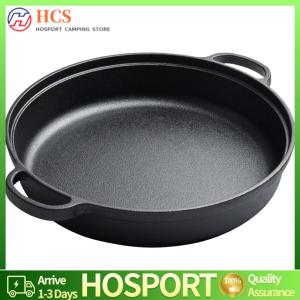 【HCS】8.7/9.8/11/11.8 Inch Cast Iron Frying Pan Pre-Seasoned Griddle Baking Tray for Bread Baking Outdoor Cooking Camping