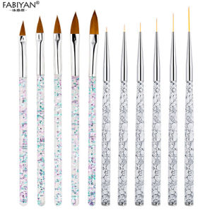 3Pcs Nail Art Liner Brush Set UV Gel Nail  Art Polish Drawing Painting Lines Flower Liner Pen Marble Pattern Handle Nail Art Tools