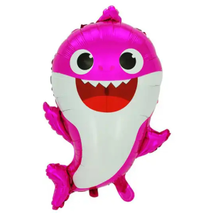 Balon Foil Hiu / Balon Foil Baby Shark Large Warna Warni