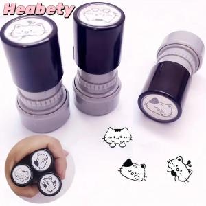 Heabety Cute Cartoon Black Kitten Stamp Lovely Shape Journal Stamps DIY Scrapbooking Decoration Collage Signets For Your Choice
