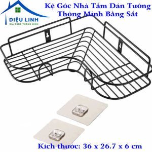 Kệ Góc Nhà Tắm Dán Tường Thông Minh Bằng Sắt  Kích thước: 36 x 26.7 x 6cm dieulinhshop