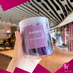 BabyShop-C1109 Set Ikat Rambut Wanita Dewasa Anak Isi 50pcs Free Box Bahan Karet Elastis / Kunciran