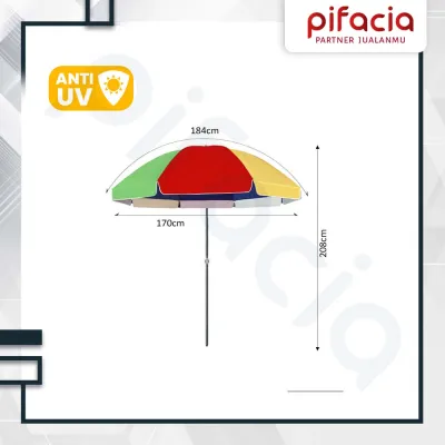 PIFACIA Paket Meja Lipat Bazar Portable Lubang Payung 180cm Tenda Jualan Jumbo Paket Meja Payung Jualan
