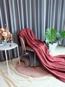ผ้าห่มสำลีราคาถูก สีพื้น ผ้าห่มเย็บริม ขนาด5ฟุต156x220 ตรงจากโรงงาน