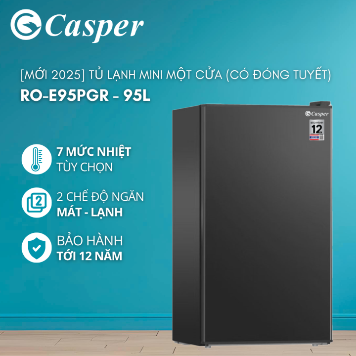 [Mới 2025] Tủ lạnh Casper mini một cửa 95L (có đóng tuyết) RO-E95PGR ...