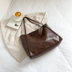 JIVIVIL JIVIVIL⚡Miễn Phí Vận Chuyển⚡Màu trơn cổ điển Đeo Vai Nữ Túi chất liệu PU sức chứa lớn da mềm Túi Tote Túi xách túi công sở