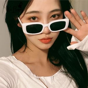 Vintage Black Narrow Frame Sunglasses for Women UV400 Retro Fashion Sunglasses Eyewear