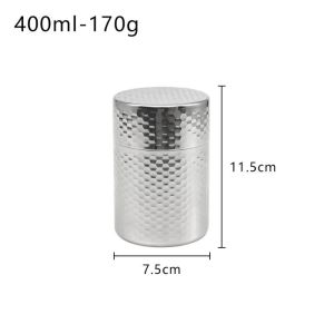 RUSSELLERT Nắp đôi Hộp đựng trà Có thể xếp chồng lên nhau Thép không gỉ Hộp đựng thực phẩm Cao cấp Chống ẩm Hộp kín khí Matcha