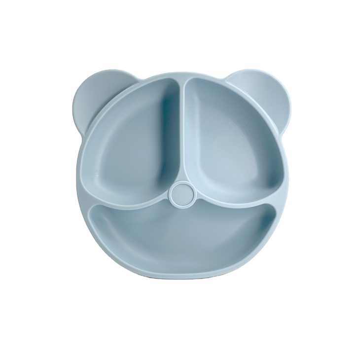 Soft Silicone bowl with suction and spoon Plate dinnerware set for