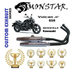 Vulcan S 650 S650 Cobra Muffler Twin Double Exhaust Pipe Ekzos Modenas Kawasaki custom std standard MONSTAR harley