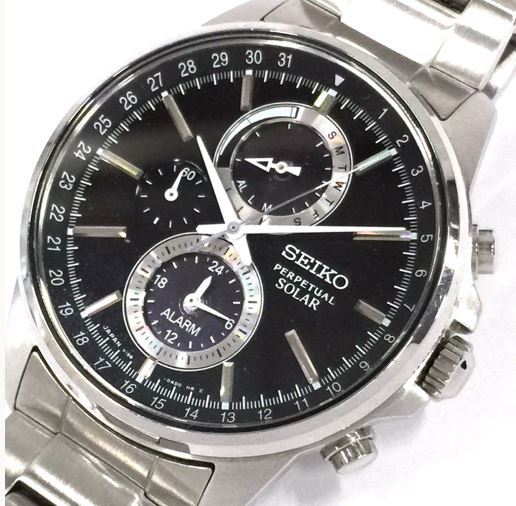 SEIKO◆腕時計/アナログ/ステンレス/NVY/SLV/V192-0AF0 SEIKO◇腕時計/アナログ/ステンレス/NVY/SLV/V192-0AF0 【公式通販】
