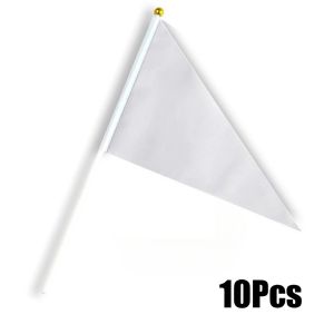 10 Colors Triangle Flags Handheld Flag sky，BlueBlackPurpleOrangeWhiteRedGreenYellowPink Flag