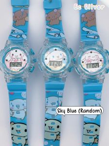 (K51A) Jam Tangan Muzik Lampu / Cinnamoroll Cartoon Light Music Kids Watch