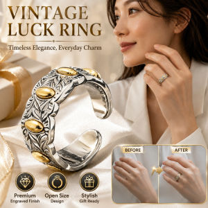 Lucky Seven Grain Rice Ring Feng Shui Wealth Ring Traditional Chinese Style Statement Jewelry Accessory