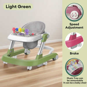 Adjustable Height Walker Baby Girl  Baby Boy Adjustable Height Safety Learning Walker With Music Foot Pad