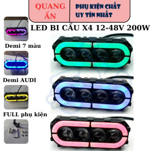 Đèn LED trợ sáng bi cầu X4 200W dùng cho xe điện xe máy điện áp từ 12- 48V BH 6 tháng