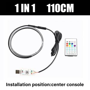Wireless Remote Control Car RGB LED Atmosphere Lamp USB APP RGB Control Acrylic Strip Light 5V Modes of Lighting