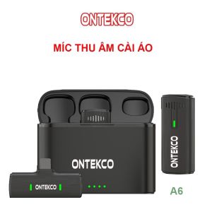 Bộ micro thu âm không dây ONTEKCO A6s nâng cấp bộ A6 kèm Dock sạc lọc tạp âm khi live/quay video/ ghi âm cho điện thoại/máy tính